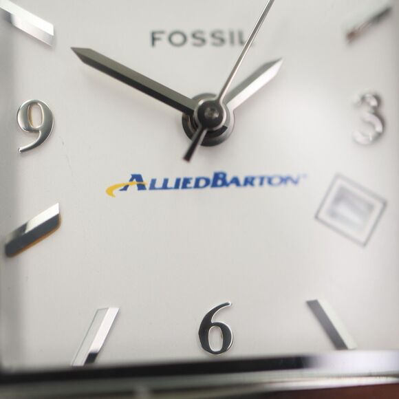 Fossil Arkitekt Womens Tank Watch 24mm Date Logo Dial PR-5169 Black Leather - Picture 7 of 16